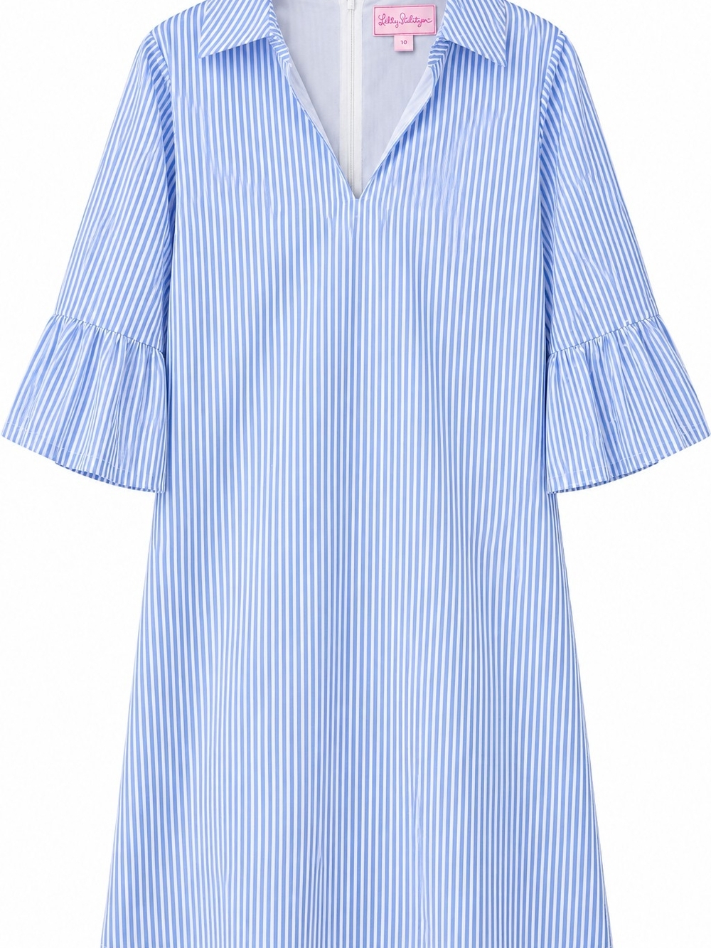 Classic Lilly Pulitzer blue and white striped tunic dress in size 10.